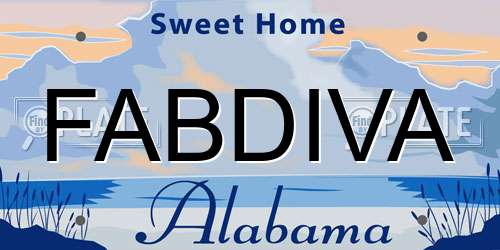FABDIVA Alabama License Plate