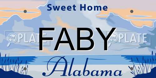 FABY Alabama License Plate
