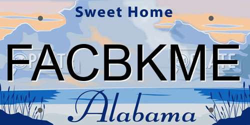FACBKME Alabama License Plate