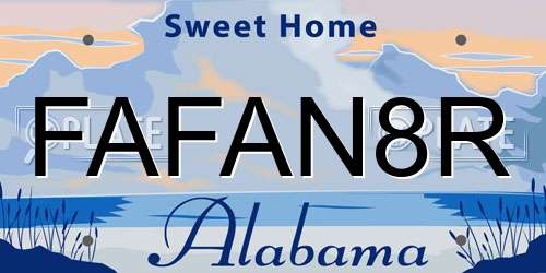 FAFAN8R Alabama License Plate