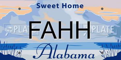 FAHH Alabama License Plate