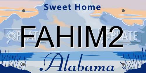 FAHIM2 Alabama License Plate