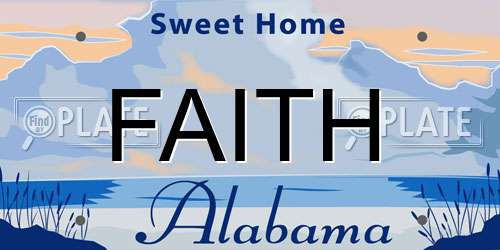 FAITH Alabama License Plate