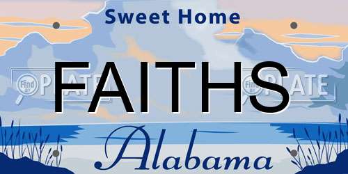 FAITHS Alabama License Plate