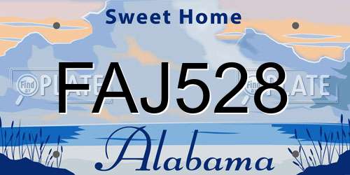 FAJ528 Alabama License Plate