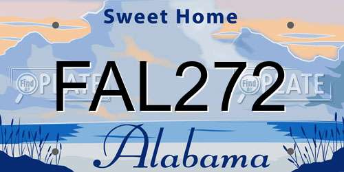 FAL272 Alabama License Plate