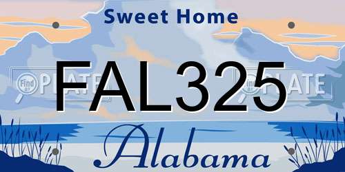 FAL325 Alabama License Plate