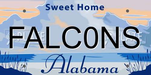 FALC0NS Alabama License Plate