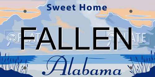 FALLEN Alabama License Plate