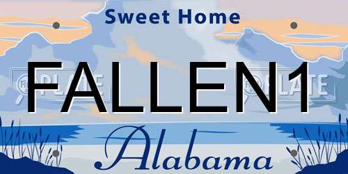 FALLEN1 Alabama License Plate
