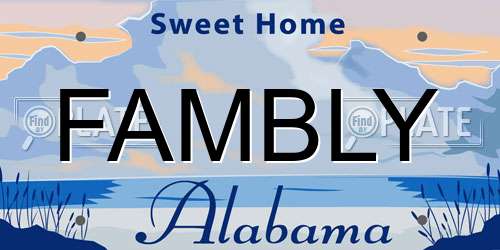 FAMBLY Alabama License Plate