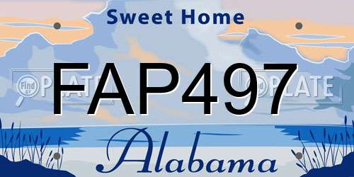 FAP497 Alabama License Plate
