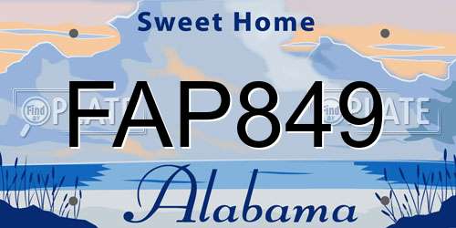 FAP849 Alabama License Plate