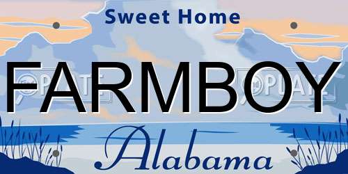 FARMBOY Alabama License Plate