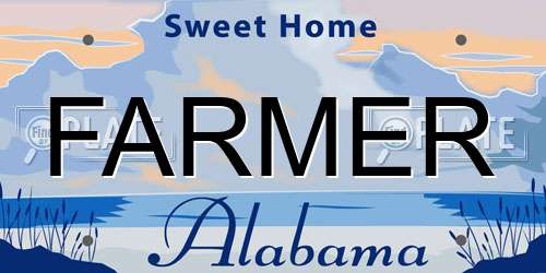 FARMER Alabama License Plate