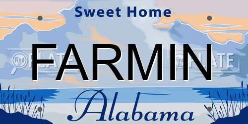 FARMIN Alabama License Plate