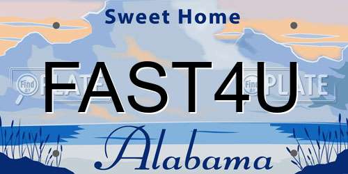 FAST4U Alabama License Plate