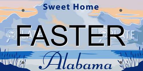 FASTER Alabama License Plate