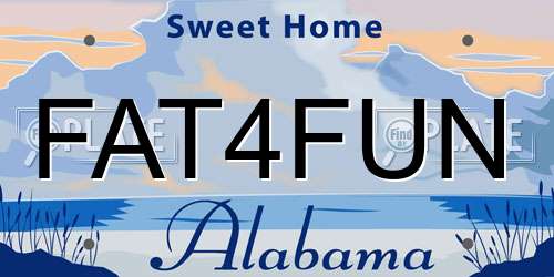 FAT4FUN Alabama License Plate
