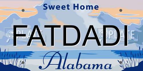 FATDADI Alabama License Plate