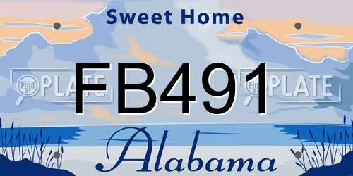 FB491 Alabama License Plate