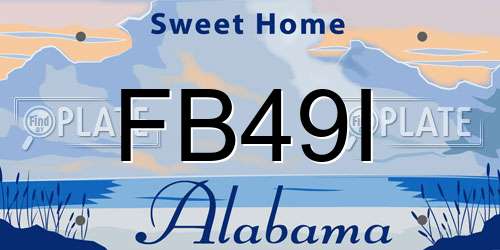 FB49I Alabama License Plate