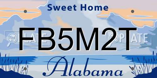 FB5M2T Alabama License Plate