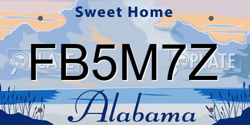 FB5M7Z Alabama License Plate