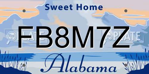 FB8M7Z Alabama License Plate