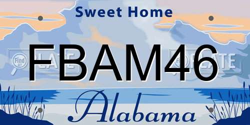 FBAM46 Alabama License Plate