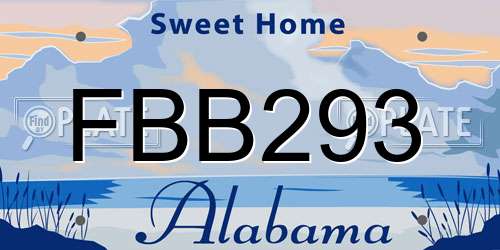 FBB293 Alabama License Plate