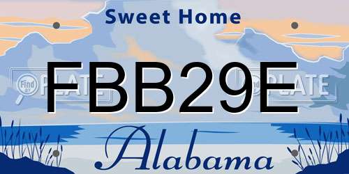 FBB29E Alabama License Plate