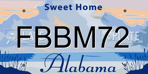 FBBM72 Alabama License Plate
