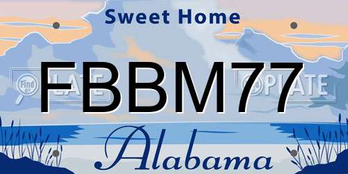 FBBM77 Alabama License Plate