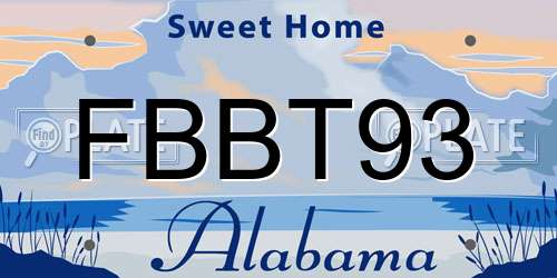 FBBT93 Alabama License Plate