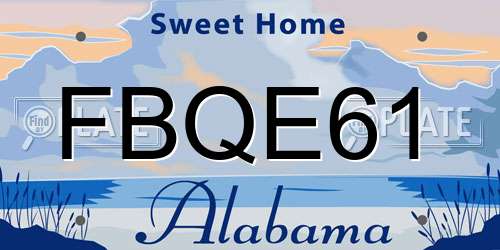 FBQE61 Alabama License Plate