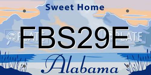FBS29E Alabama License Plate