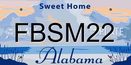FBSM22 Alabama License Plate