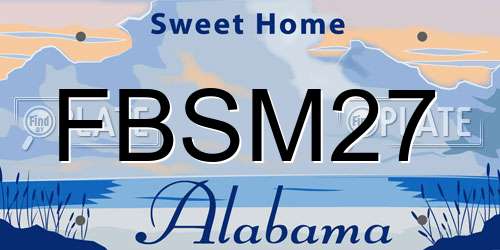 FBSM27 Alabama License Plate