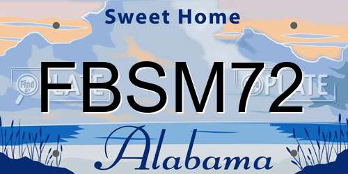 FBSM72 Alabama License Plate