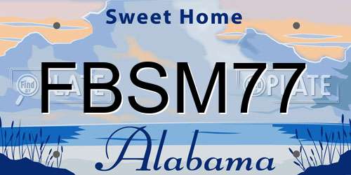 FBSM77 Alabama License Plate
