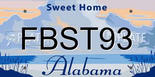 FBST93 Alabama License Plate