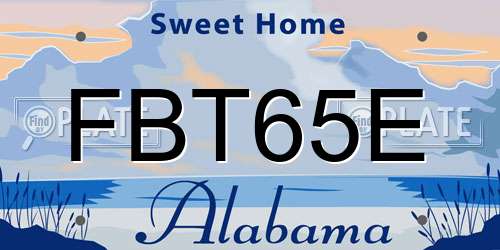 FBT65E Alabama License Plate