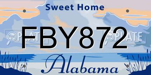 FBY872 Alabama License Plate