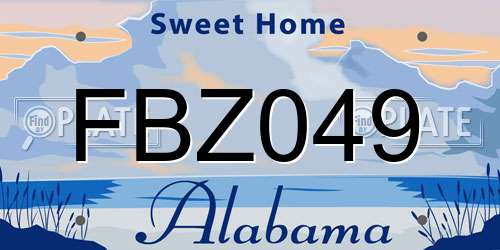 FBZ049 Alabama License Plate