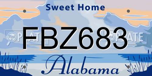 FBZ683 Alabama License Plate