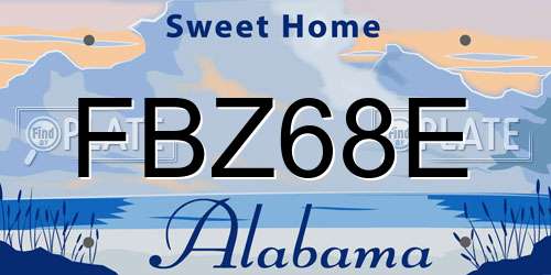 FBZ68E Alabama License Plate