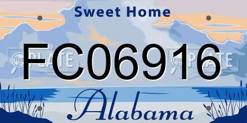 FC06916 Alabama License Plate