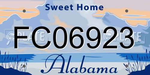 FC06923 Alabama License Plate