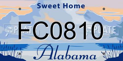 FC0810 Alabama License Plate